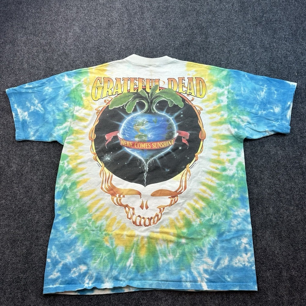 VTG 1996 Grateful Dead Let It Grow Tie Dye Concert T Shirt Mens Xl Liquid Blue - Picture 2 of 9